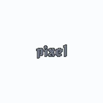 Black and grey pixel text vector logo design with background Иллюстрация