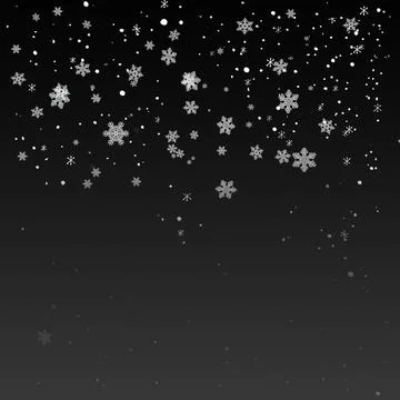 Black and grey Winter Background with snowflakes for your own creations Stock Illustration
