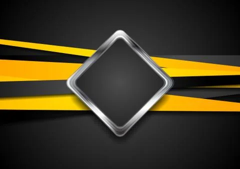 Black and orange abstract tech background Stock Illustration