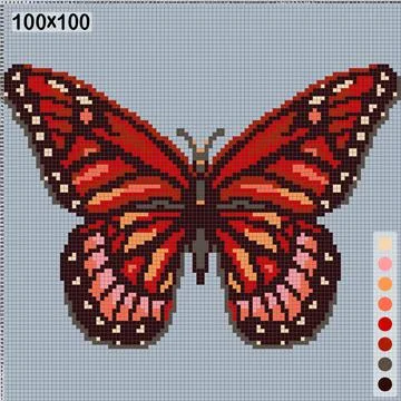 Black and orange butterfly, pattern for knitting or cross-stitch Stock Illustration