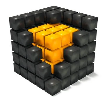 Black And Orange Cubes Stock Illustration
