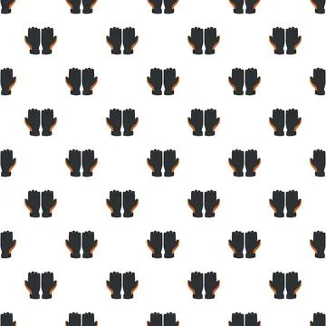 Black and orange gloves creating a seamless pattern 库存插图