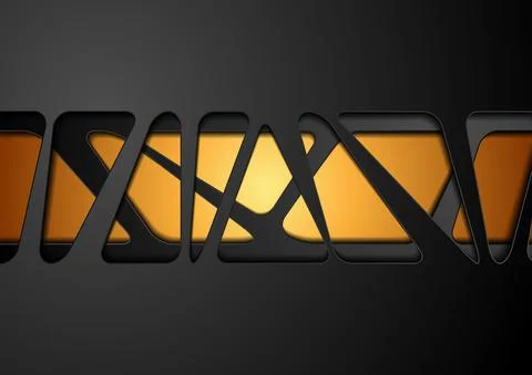 Black and orange grid pattern abstract background イラスト素材