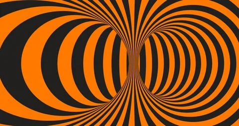 Black and orange optical illusion 3d effect 스톡 일러스트