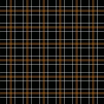 Black and orange plaid pattern with white lines, textile design Stock Illustration