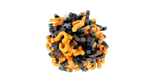 Black and orange question marks Stock Footage 237700146