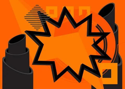 Black and orange random geometric dark simple minimal background. Retro gra.. Stock Illustration