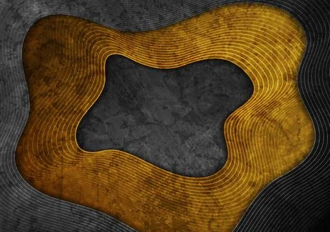 Black and orange refracted waves abstract background Stock Illustration