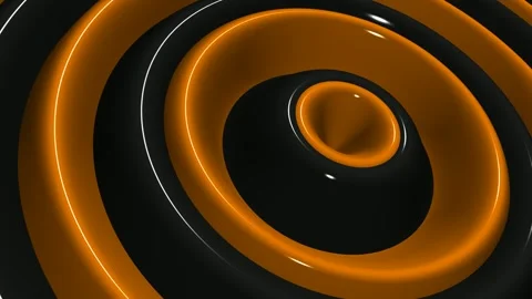 Black and Orange Ring Waves, Background, Unique Design, Exclusive, Paints Stock Footage 303183268