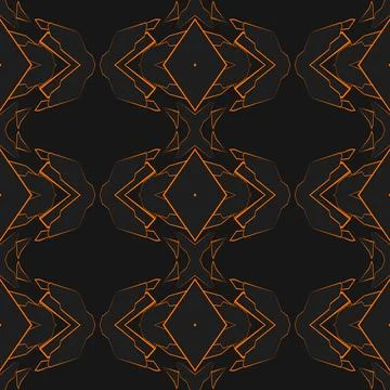 Black and orange seamless pattern with futuristic original abstract pattern Stock Illustration