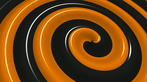 Black and Orange Spiral Waves, Background, Unique Design, Paints, Exclusive Stock Footage 303183284