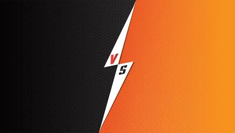 Black and orange Versus vs background for battle sport game. Sport background Stock Illustration