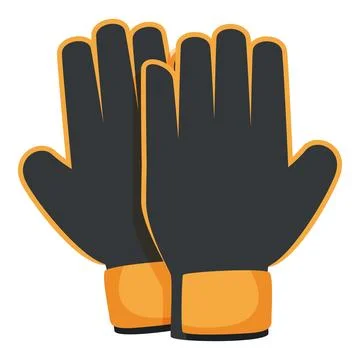 Black and orange work gloves protecting hands during manual labor Stock Illustration