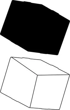 Black and outline cube shapes Stock Illustration
