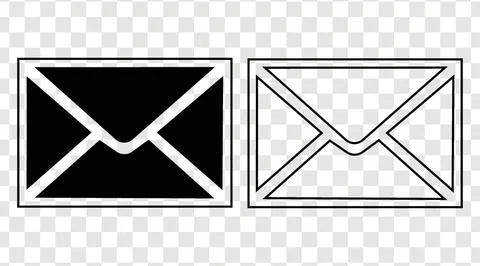 Black and outline envelope mail icons vector Stock Illustration
