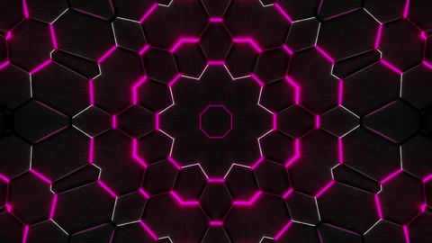 Black and pink background with circular design in the middle. Kaleidoscope VJ lo Stock Footage 251527176