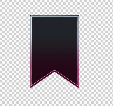 Black and pink of a downward facing arrow in a frame transparent background Stock Illustration