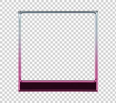 Black and pink framed square geometric with white center transparent background Stock Illustration