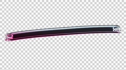 Black and pink gradient striped fabric ribbon with metallic silver clasp Illustrazione stock