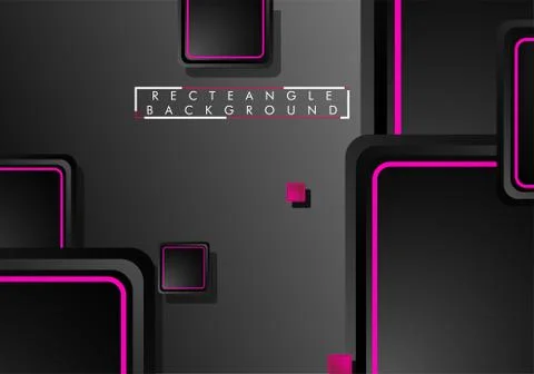 Black and pink neon squares abstract hi-tech background. Vector geometric des Ilustración de archivo