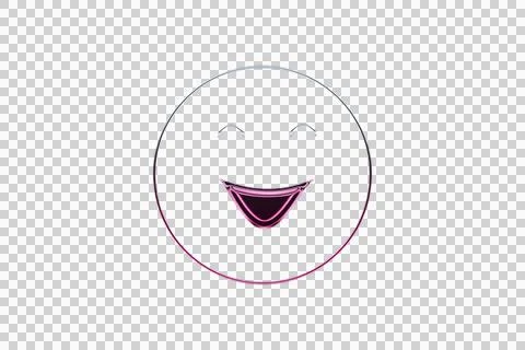 Black and pink of a smiling face with closed eyes and two curved lines above Ilustração Stock