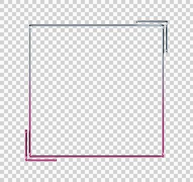 Black and purple gradient framed geometric print with white border transparent Stock Illustration