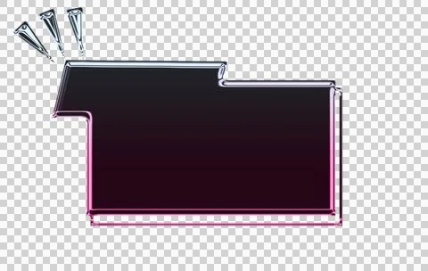Black and purple gradient geometric frame with ornate corner detail transparent Stock Illustration