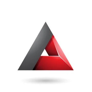 Black and Red 3d Triangle with a Hole Vector Illustration Stock Illustration