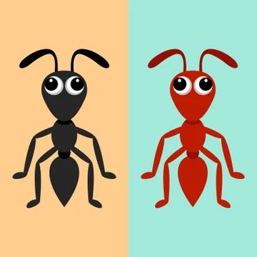 Black and red ants イラスト素材