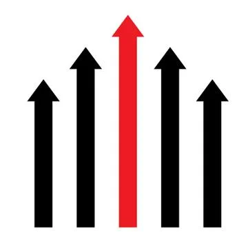 Black and red arrows Illustrazione stock