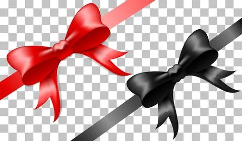 Black and red bow with horizontal ribbon and inscription Black Friday Sale Stock Illustration