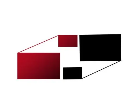 Black and red boxes are interconnected Stock Illustration