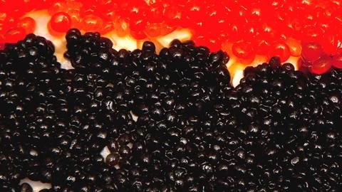Black and red caviar Stock-Footage 74954096