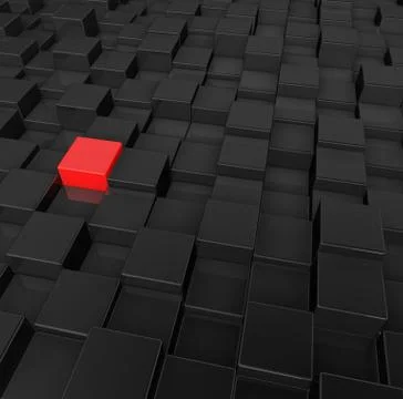 Black and red cubes background - 3d illustration Stock-Illustration