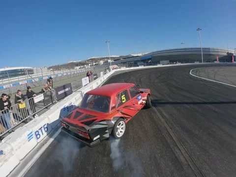 Black and red drift car 動画素材 184089416