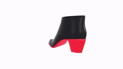 Black and red high heel boot isolated on white background Stock-Footage 307308375