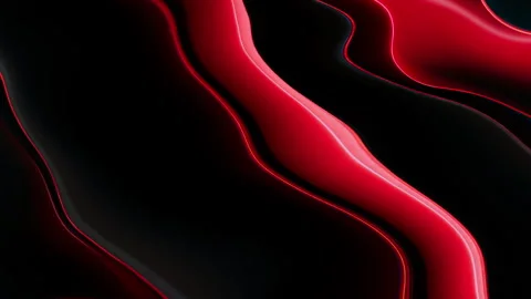 Black and Red Liquid Waves animation with seamless looping 스톡 동영상 303543240