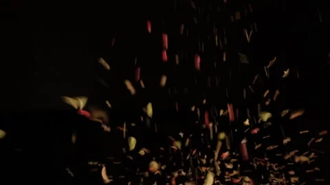 Black and red pepper drops on the table Stock Footage 137875554