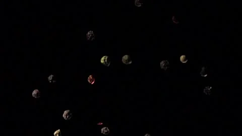 Black and red peppers falling down Stock Footage 152535139