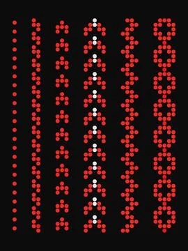 Black and red pixel botanical repeated ornament 스톡 일러스트