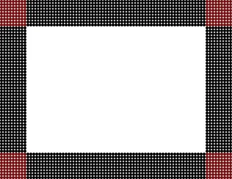 Black and red polka dot frame Stock Illustration