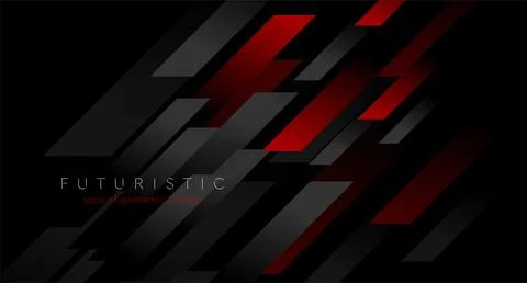 Black and red stripes geometric tech abstract background Stock Illustration