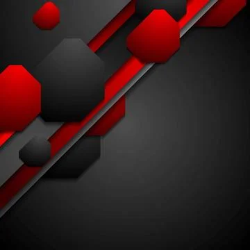 Black and red tech background with geometric shapes Black and red tech bac... 스톡 사진