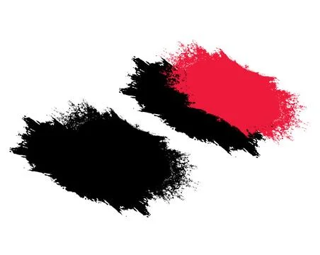 A black and red  vector brush stroke, brush vector brush texture vintage frame Stock Illustration