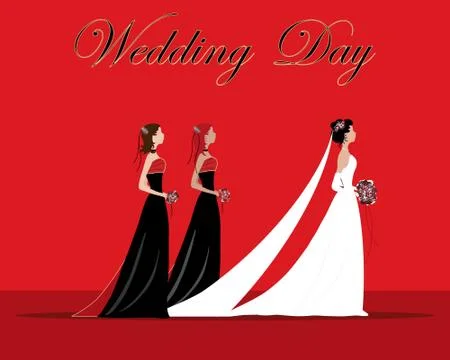 Black and red wedding Stock Illustration