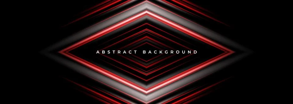 Black and red wide abstract background with 3d rhombus shape effect. Luxury Stock Illustration