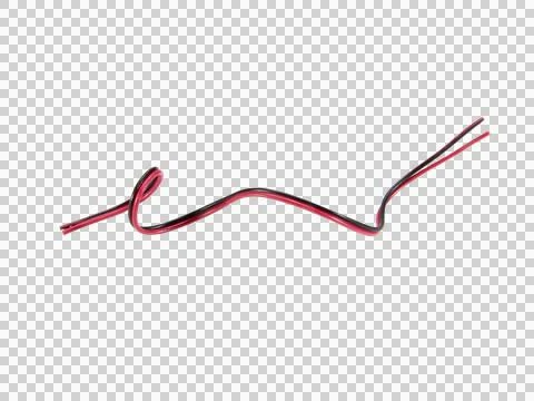 Black and red wire cable of usb and adapter isolated on white background.Elec Stock Photos