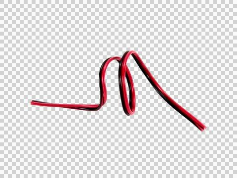 Black and red wire cable of usb and adapter isolated on white background.Elec Stock Photos
