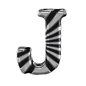 Black and silver 3d symbol. letter j Stock Illustration