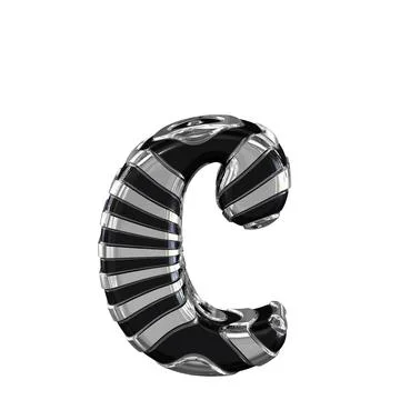 Black and silver 3d symbol. letter c Stock Illustration